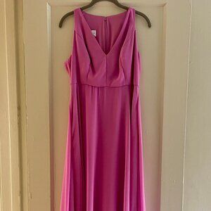 Dessy Group After Six 1549 Deep V-Neck Chiffon Maxi Dress in Orchid